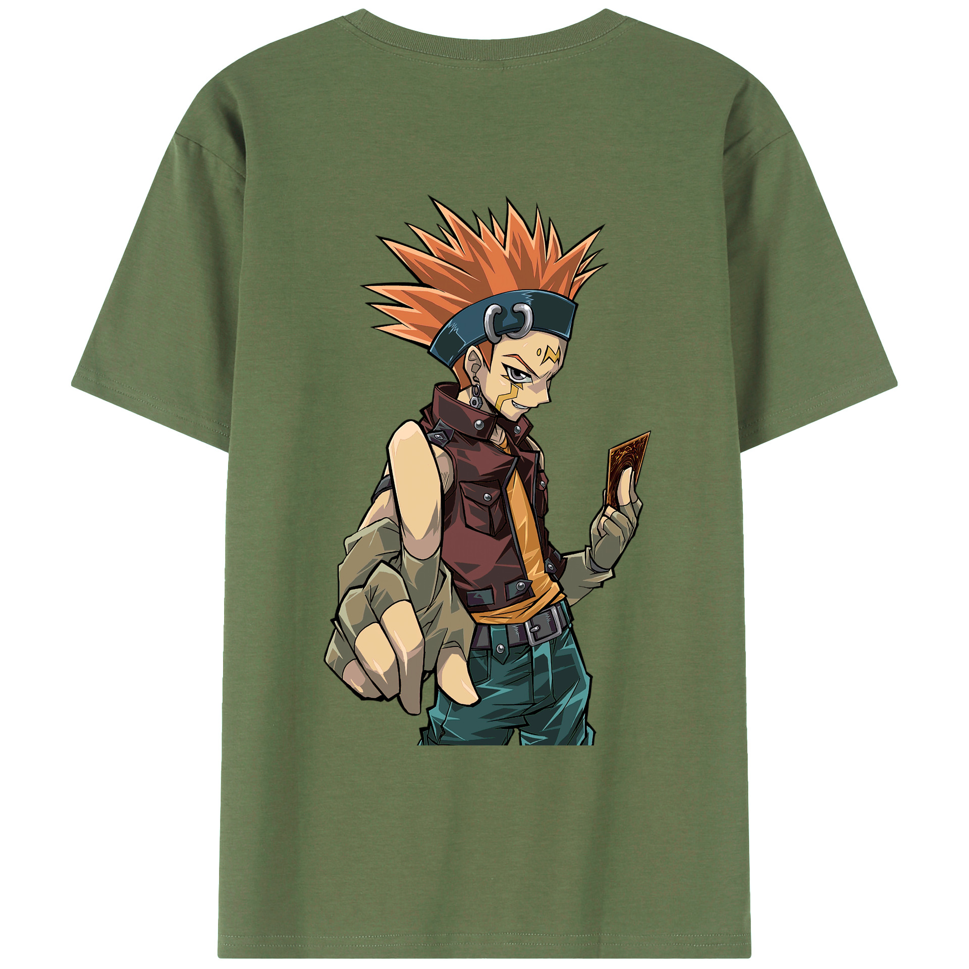 （画像用） 遊☆戯☆王 Yu-Gi-Oh! 綿100％ メンズ半袖Tシャツ（バックプリント） 通気性